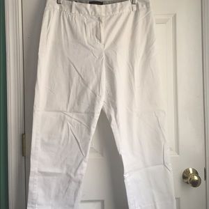 Talbots White Cropped Curvy Pants Size 10